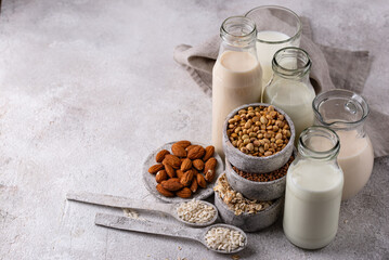 Plant based vegan non dairy alternative milk