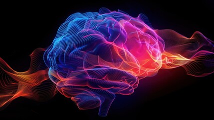 Abstract Brain Neural Network Digital Art