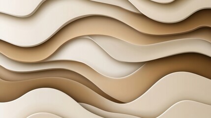 Abstract Beige Wavy Layers Background Design