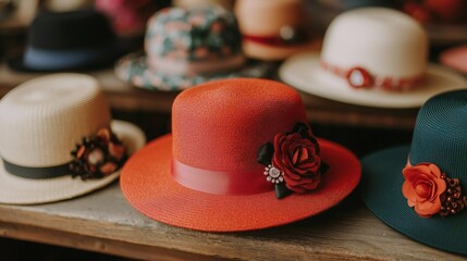 Stylish Summer Hats Red Beige Teal Fashion Accessories