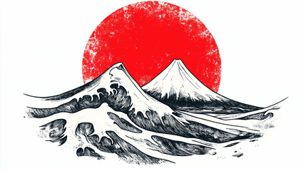 Obraz premium 紅のグラフィックシーン - 鮮烈な赤の表現とグラフィックデザインの美 generative ai