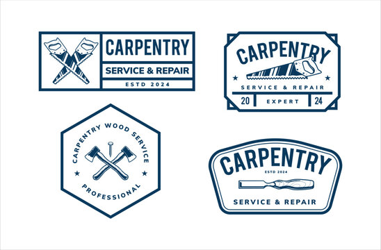 carpentry logo badge design