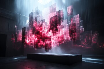 Naklejka premium Abstract Light Patterns in Suspended Panels