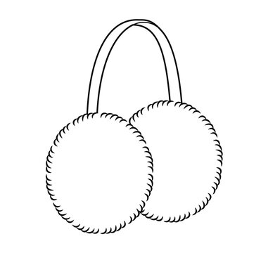 recommend clip art: Earmuffs Fur Band Fashion head accessory clothing technical illustration garment. Vector Three-Quarter view for Men, women, unisex style flat template CAD mockup sketch outline on white background