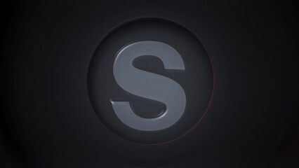 S. Letter s of the alphabet being dynamically revealed in circular transitions with zoom in the middle. Loop 4k.