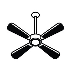 Obraz premium Modern Ceiling Fan Vector Illustration for Home Interior Cooling and Stylish Appliance Design