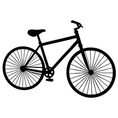 Fototapeta premium Black bicycle shape icon. A simple bicycle art front view. Bicycle silhouette art & illustration.