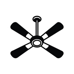 Modern Ceiling Fan Vector Illustration for Home Interior Cooling and Stylish Appliance Design