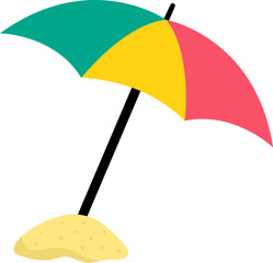Vector colorful beach umbrella icon. Cute flat parasol illustration isolated on white background. Vacation cartoon clipart © Lexi Claus