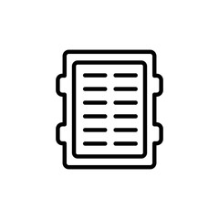 Car service line icon. Car filter simple pictogram. Auto Repair Shop vector sign. Car Parts Design. Vehicle repair garage and Service Graphic. Basic automotive symbol on white background.