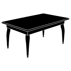 Black table furniture shape collection icons.  Table art front view. Table modern style silhouette art & illustration.