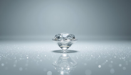 Brilliant cut diamond reflecting light in a serene setting enhances elegance and luxury