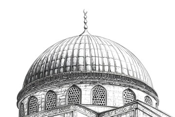 Fototapeta premium cartoon islamic mosque vector illustration. background for ramadan kareem, mosque, illustration, architecture, religion, design, minaret, landmark, building, travel, heritage, india, spirituality