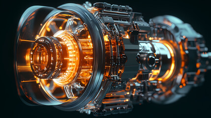 Fototapeta premium 3d render of a quantum computer at an oblique camera angle. Oblique. Illustration