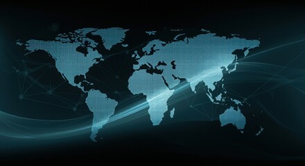 Obraz premium Global worldwide network and telecommunications on earth and in the field of information technology. Futuristic innovative technologies.
