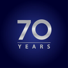70 years silver gradient for celebration, events, anniversary