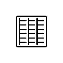 Car service line icon. Car filter simple pictogram. Auto Repair Shop vector sign. Car Parts Design. Vehicle repair garage and Service Graphic. Basic automotive symbol on white background.