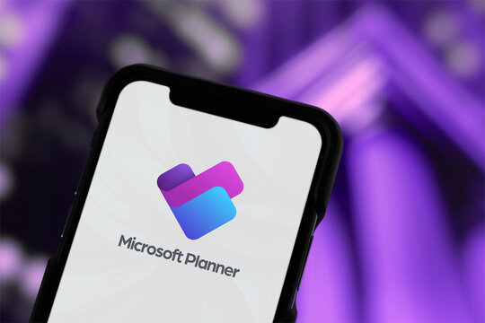 Guilherand-Granges, France - December 10, 2024. Microsoft Planner is a task management tool helping teams organize, track, and collaborate on projects efficiently.