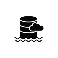 Data lake icon Vector flat thin line illustration