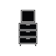 Dresser icon Vector flat thin line illustration