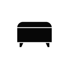 Footstool icon Vector flat thin line illustration