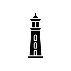 Searchlight tower icon Vector flat thin line illustration