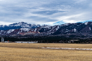 Air Force Academy Davis Airfield with Pikes peak in the Background