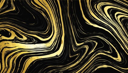 Elegant Gold Abstract Black Marble Background Art Unique Paint Pattern with Ink Texture and Watercolor Fluid Design for Contemporary Decor and Artistic Projects