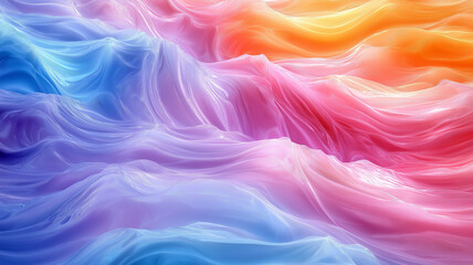 Obraz premium Vibrant abstract waves in shades of blue, pink, and orange