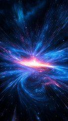 Fototapeta premium vibrant cosmic explosion with swirling blue and pink light