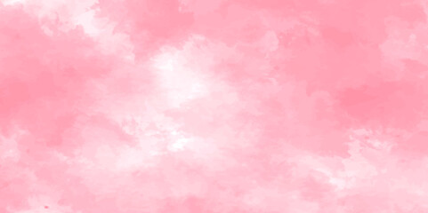 Soft pink watercolor background for your design, Aquarelle painted paper template texture background banner, Pastel pink watercolor design with digital painted for template.