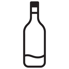 Wine Bottle Silhouette Vector Icon Design