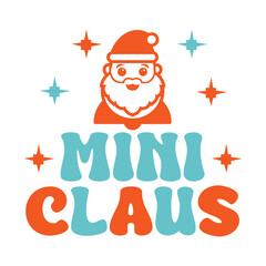 A festive Christmas T-shirt design featuring a cheerful mix of holiday elements. Think Santa hats, snowflakes, candy canes, Christmas trees, and a warm "Merry Christmas" greeting in bold, 