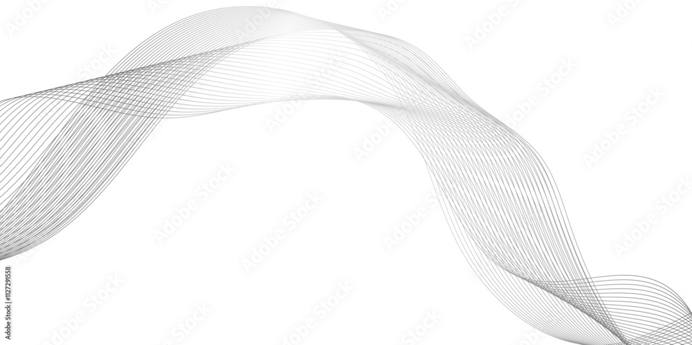 Wall mural abstract wave element for line design, dynamic sound wave isolated on white background, illustration