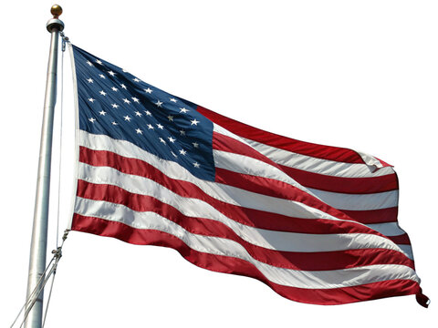 American Flag Waving: Patriotic Symbol, Stars and Stripes