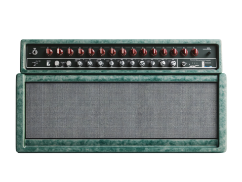 a close up of a guitar amplifier