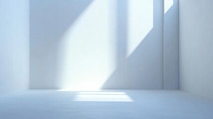 Fototapeta premium Blank white gradient background with product display. White backdrop or empty studio with room floor. 3D rendering.