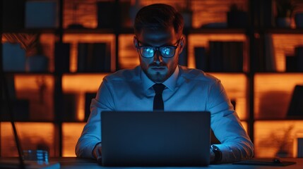 Businessman Videoconferencing On Laptop