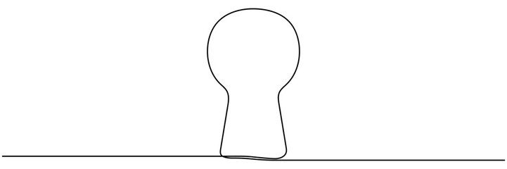 Keyhole symbol continuous line drawing. Vector hand drawn illustration isolated on white.