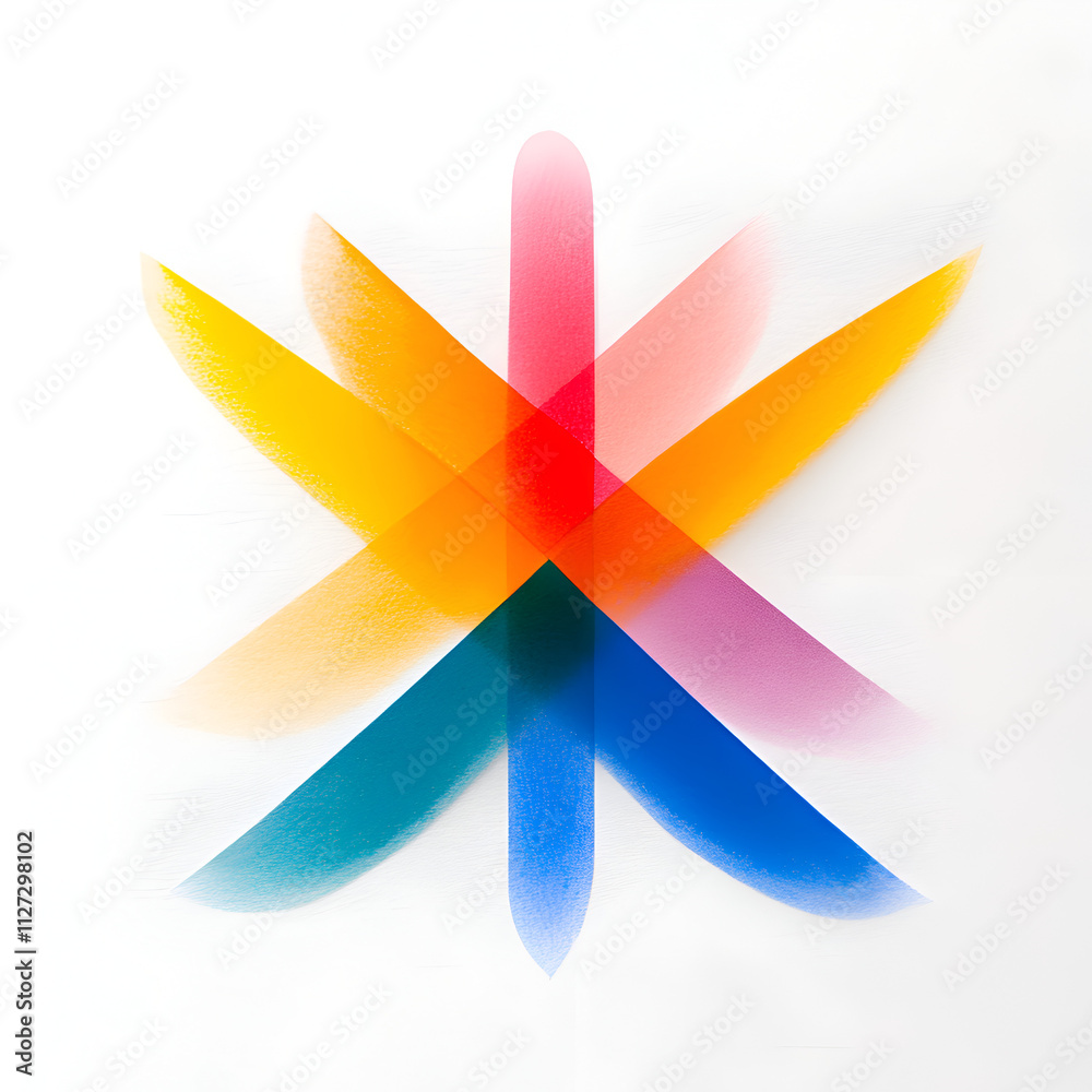 Wall mural an abstract arrangement of colorful brush strokes creates a vibrant and dynamic visual effect.