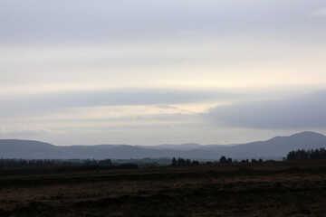 Moorland around disued peat bog production site - Bearna - County Kerry - Ireland
