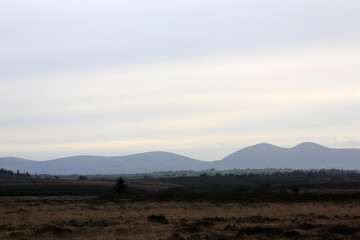 Obraz premium Moorland around disued peat bog production site - Bearna - County Kerry - Ireland
