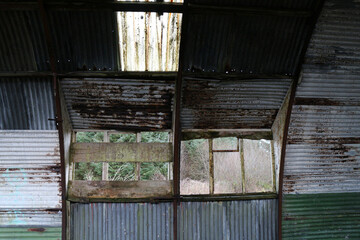 Moorland around disued peat bog production site - Old rusty barrackments - Bearna - County Kerry - Ireland