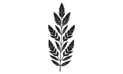 A simple and clean illustration of a feather, wheat, and ears isolated on a white background, featuring nature-inspired elements like plants, trees, and wings, with artistic pen and ink details