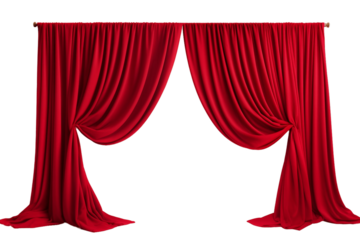 Clear Home Decor Curtains Isolated on Transparent Background Generative AI