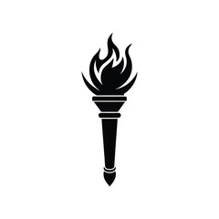 Stylish Flaming Torch Vector Illustration for Symbolic Power, Illumination, and Decorative Design