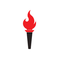 Stylish Flaming Torch Vector Illustration for Symbolic Power, Illumination, and Decorative Design