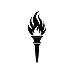 Stylish Flaming Torch Vector Illustration for Symbolic Power, Illumination, and Decorative Design