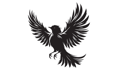 Silhouette Vector Eagle Wing Tattoo Design