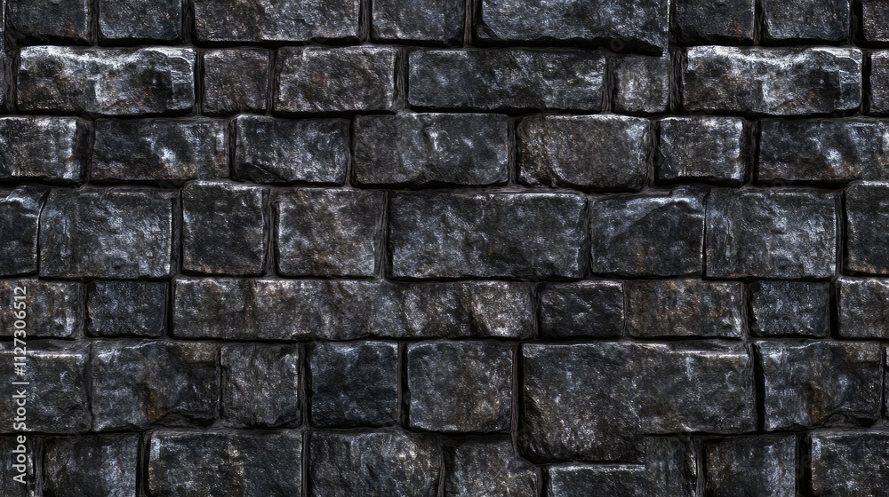 Poster textured dark gray brick wall ideal for web design and backgrounds in graphic projects